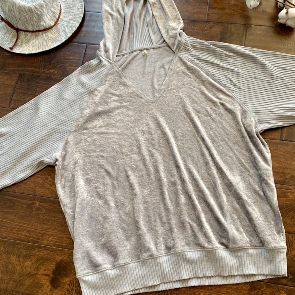 Free People Silver Hoodie